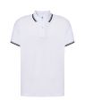 Polo krótki rękaw WHITE/NAVY z paseczkami