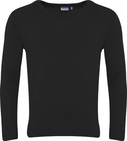 Sweter V-neck Black 1WP