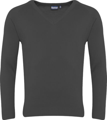 Sweter V-neck Mid Grey 1WP
