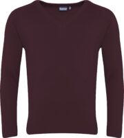 Sweter V-neck Maroon 1WP
