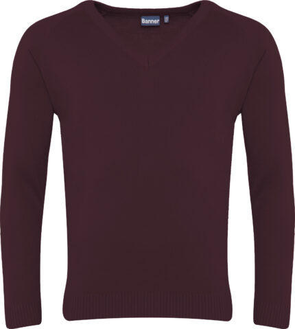 Sweter V-neck Maroon 1WP
