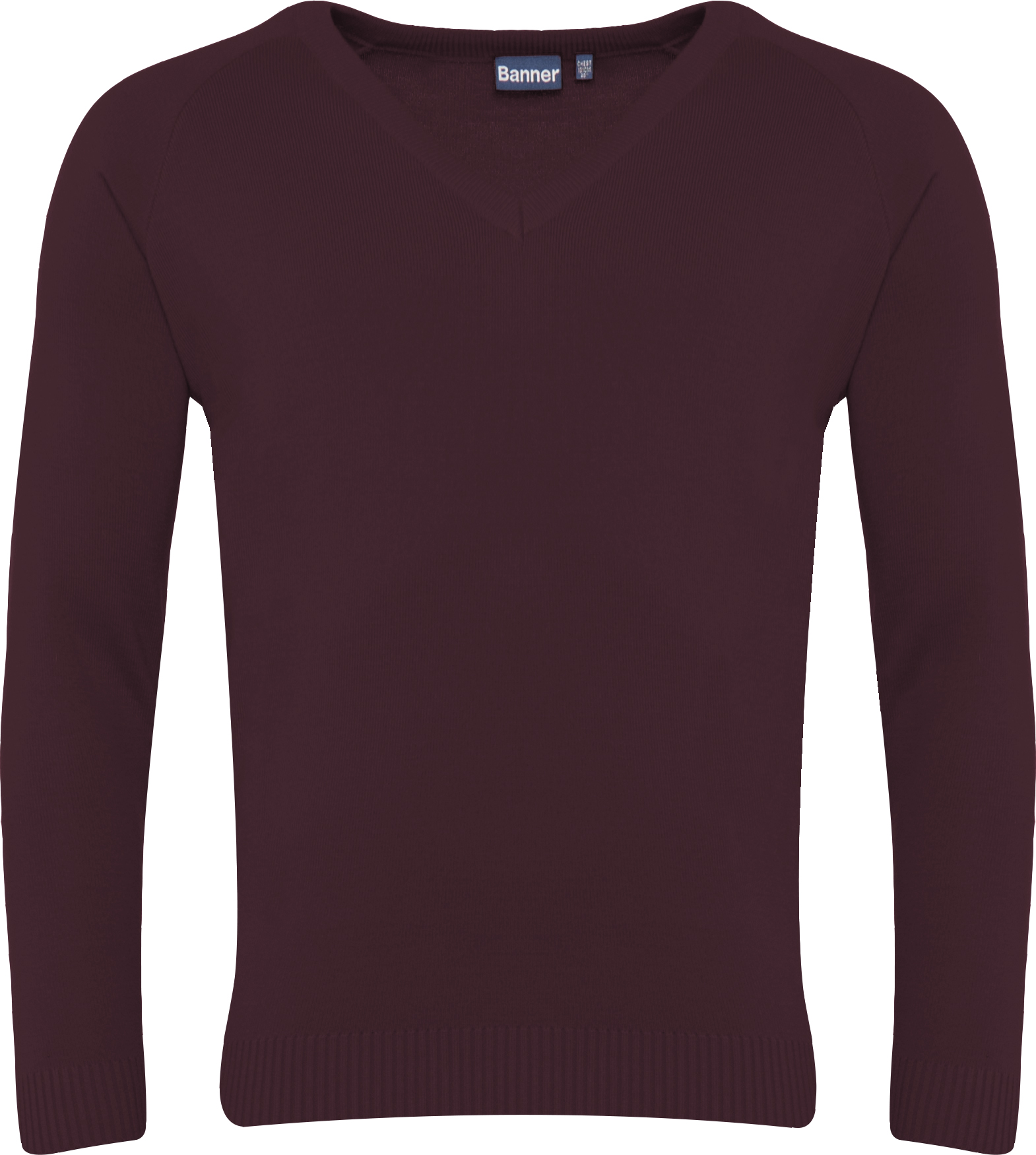 1WP MAROON PRZÓD Sweter V-neck Maroon 1WP - obrazek 1
