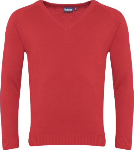 Sweter V-neck Red 1WP