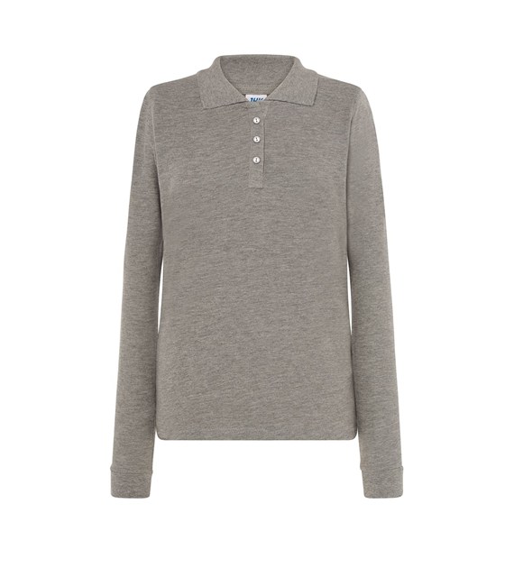 DAMSKIE GREY LS Polo Girls Długi Rękaw Grey JK - obrazek 1