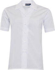 Koszula Girls Revere Collar Krótki Rękaw White 913352