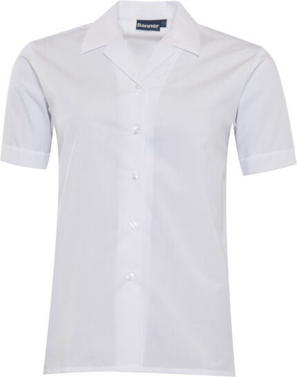 Koszula Girls Revere Collar Krótki Rękaw White 913352