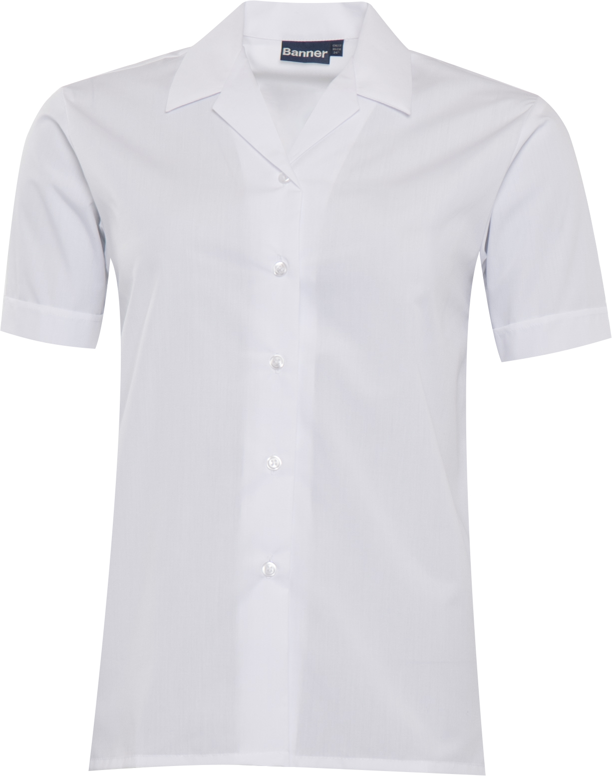 REVERE SHORT WHITE PRZÓD Koszula Girls Revere Collar Krótki Rękaw White 913352 - obrazek 1