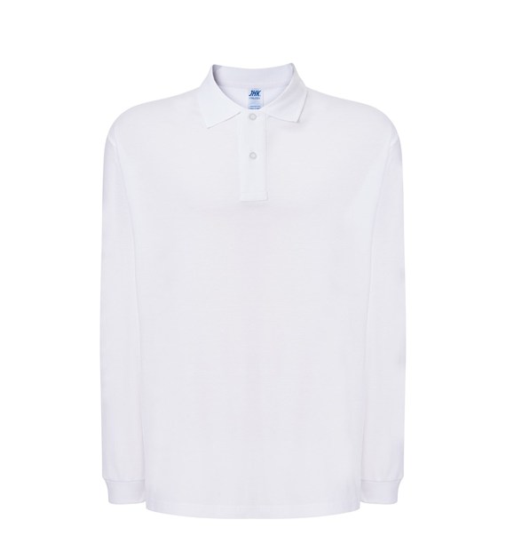 WHITE LS Polo Długi Rękaw White JK - obrazek 1