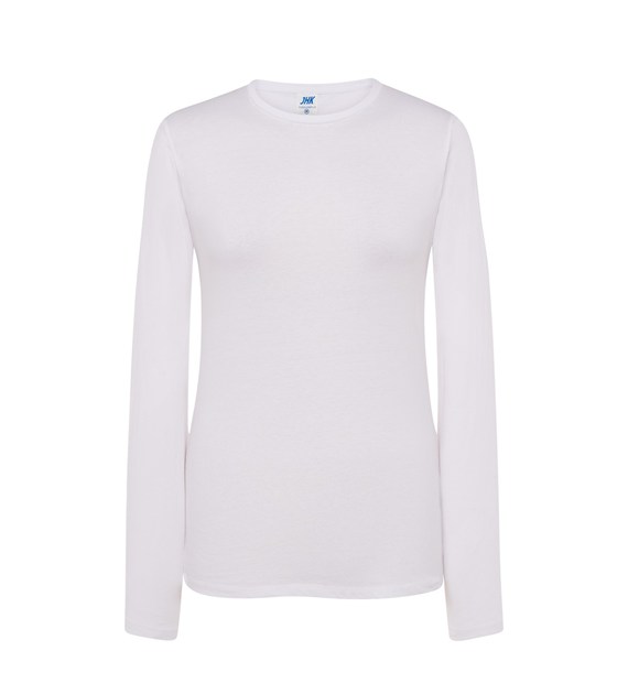 DAMSKIE WHITE LS T-shirt Girl Długi Rękaw White JK - obrazek 1